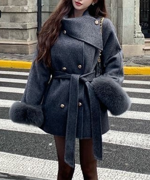 ViViDAY コート チェスターコート 「ベルト付き」エコファーチェスター