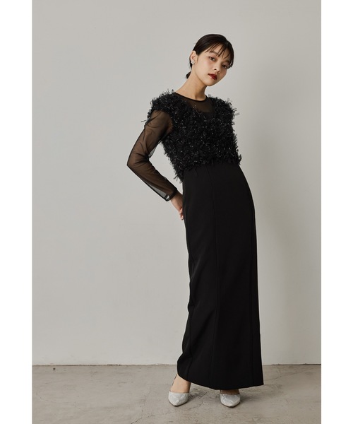 niana（ニアナ） ドレス フリンジグリッターベストセットドレス 秋冬