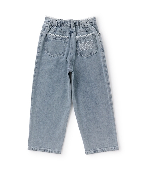 mezzo piano パンツ チャームつき レーストリム デニムパンツ キッズ