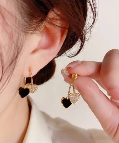 pumpkin port（パンプキンポート） ピアス Wハート ミニフープピアス