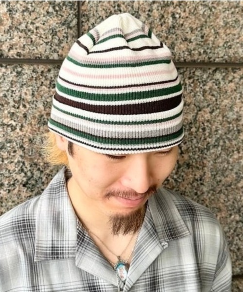 ビームスボーイ別注 ROBERT MACKIE マルチボーダー ニットキャップ