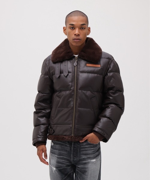 AVIREX（アヴィレックス） ダウンジャケット ダウン LEATHER DOWN