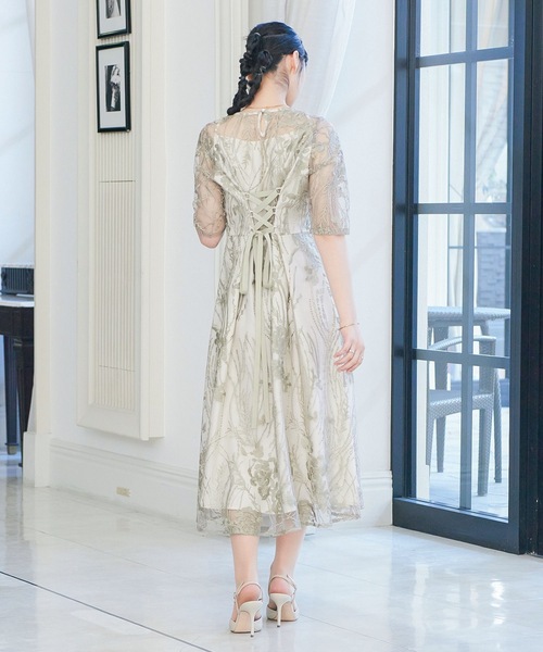 niana（ニアナ） ドレス 総レース バックリボン パーティードレス