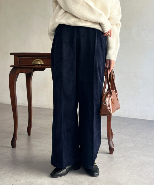 Chez toi（シェトワ） パンツ コーデュロイワイドパンツ レディース
