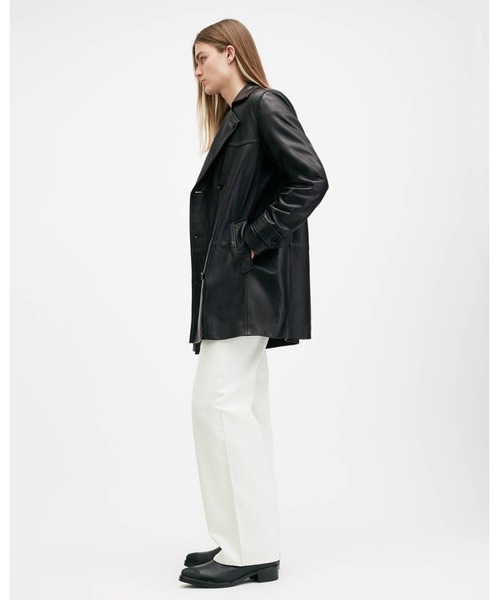 ALLSAINTS SIDNEY ウールカシミヤレザーコート UK8 SIDNEY LEA COAT
