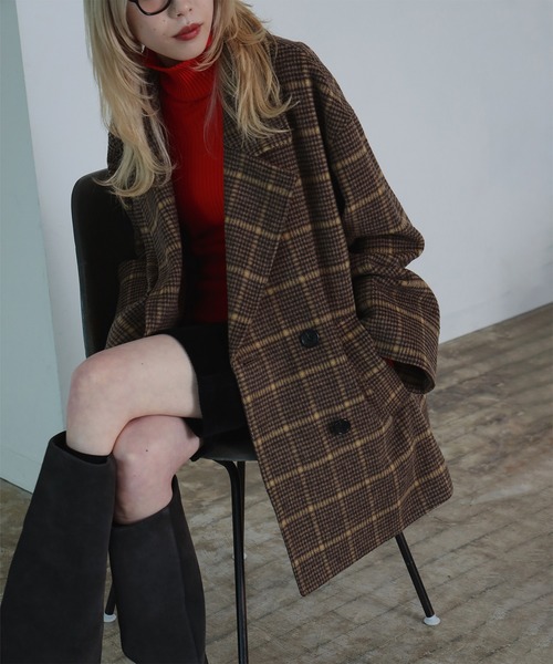 Ray BEAMS（レイ ビームス） ステンカラーコート コート チェック