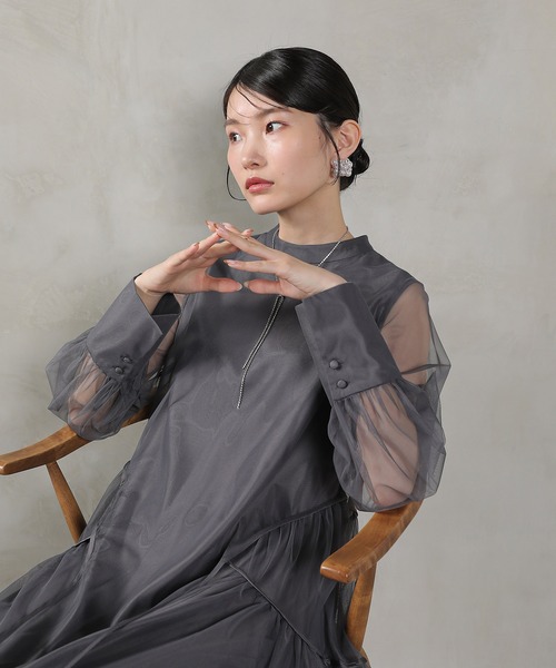 Kana ドレス チュール テントライン ワンピース パーティー ドレス