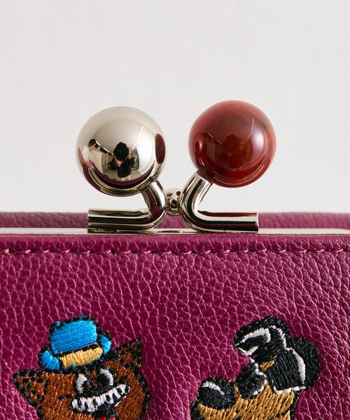 財布 「PEZ(ペッツ) ×ear」本革/コラボ三つ折りがま口財布 レディース