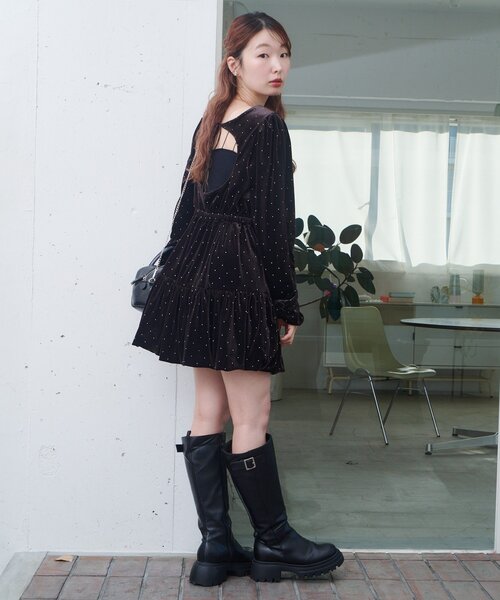 Kastane（カスタネ） ワンピース 「結婚式/オケージョン」ベロア