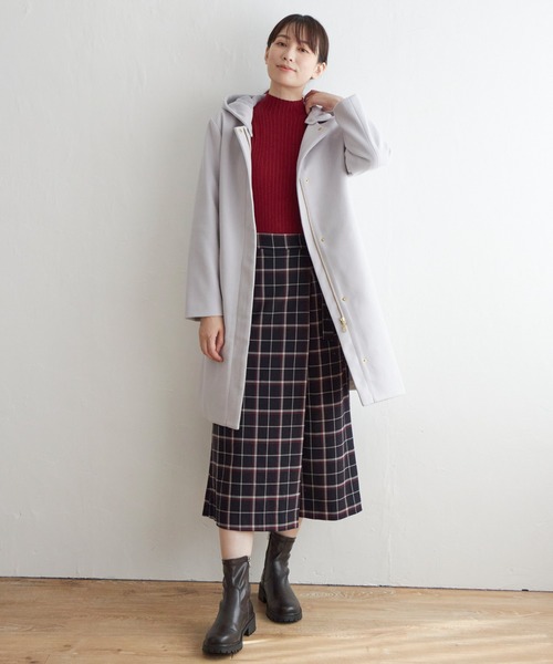 IKKA LOUNGE コート アウター ウールライクフード取り外しコート