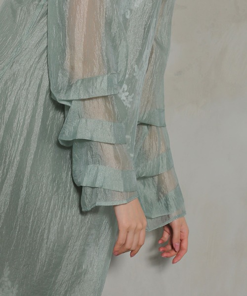 Kana ドレス モチーフレース シアー ワンピース パーティードレス 結婚