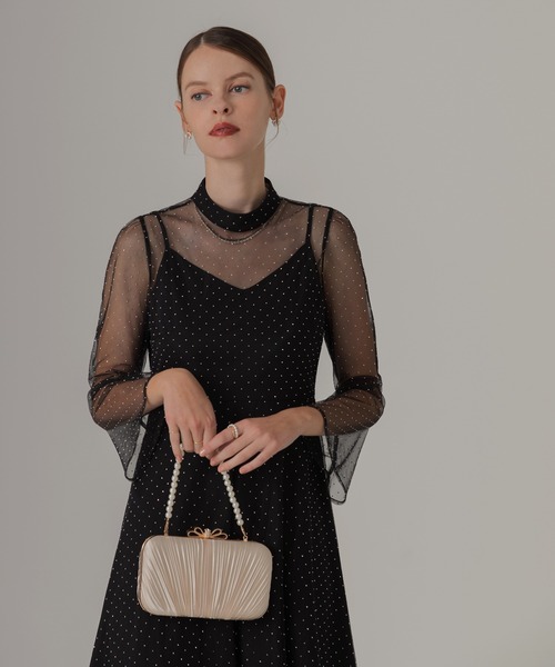 Leja（レジャ） ドレス 「LEJA」2wayドットストーンギャザーチュールA