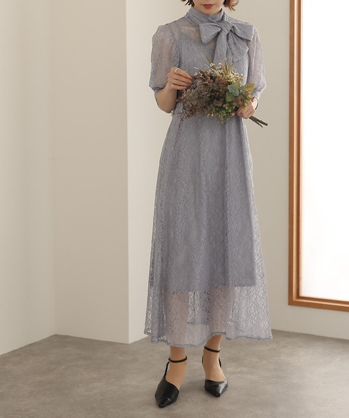 atlo（アトロ） ドレス バック パーティードレス 大きいサイズミモレ丈