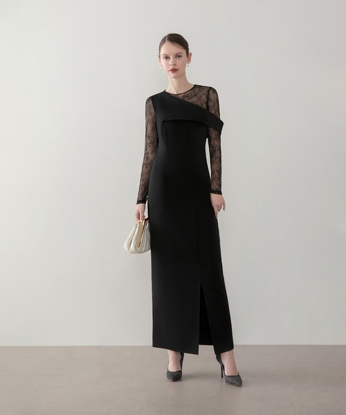 Leja（レジャ） ドレス 「LEJA」アシンメトリーレースレイヤード
