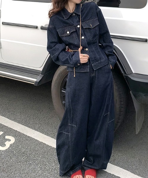 Aelina セットアップ デニムセットアップ レディース : ZOZOTOWN Yahoo