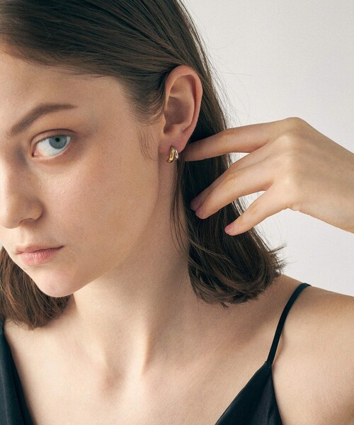 ete（エテ） ピアス バイカラー ダブルライン ピアス レディース