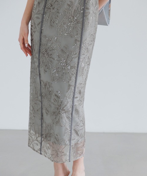 Leja（レジャ） ドレス 「LEJA」アシンメトリーシアーフラワードレス