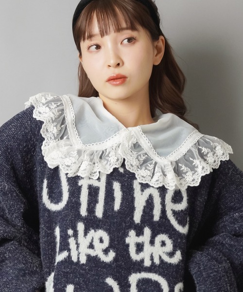 SPINNS（スピンズ） つけ襟 付け襟 可愛い無双♪BIGレースつけ襟