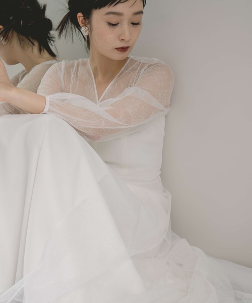 kaene（カエン） ドレス レース×シフォンドレス「white collection