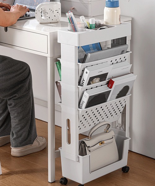 aimoha（アイモハ） 収納 トローリーマガジンラック キャスター付き