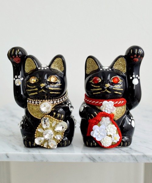 utatane インテリア 招き猫 ニコアンティーク×ご縁猫 ねこ球左衛門