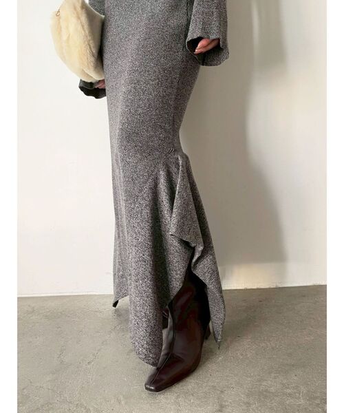 LAGUNAMOON（ラグナムーン） ワンピース オフショルリブニット