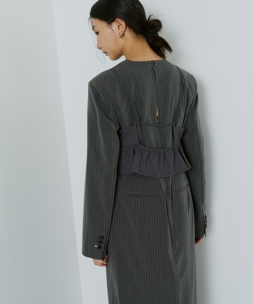 ANDRESD ドレス ピンストライプテーラードビスチェドレス / pinstripe