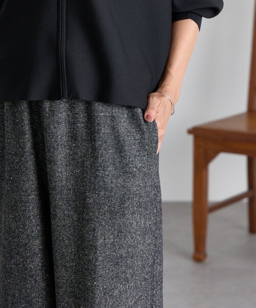 BEARDSLEY（ビアズリー） パンツ ウエストリブネップツイードパンツ