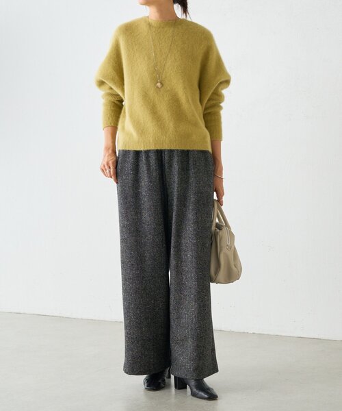 BEARDSLEY（ビアズリー） パンツ ウエストリブネップツイードパンツ