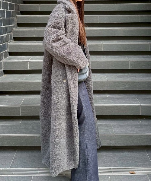 ACYM（アシーム） コート アウター テディボアロングコート レディース