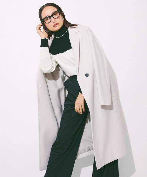 ICB（アイシービー） コート チェスターコート ウールカシミヤメルトン