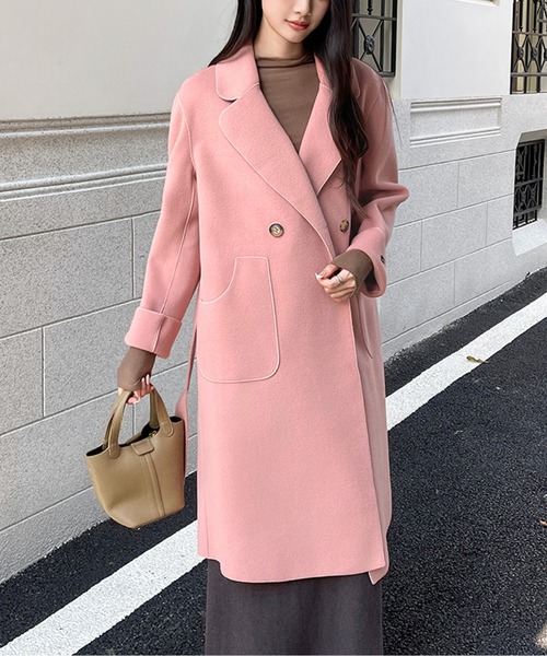 新品タグ付き✨ SHIPS チェスターコート ピンク ロング レディース