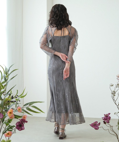 Kana ドレス 3way レースボレロセット フレア パーティー ドレス 2点