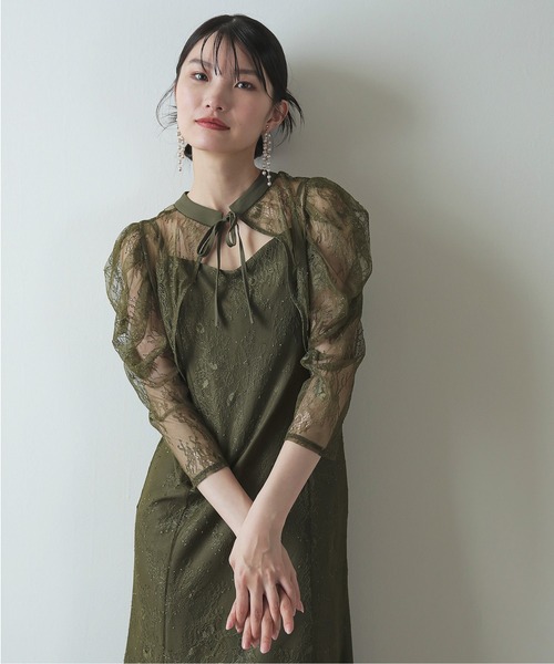 Kana ドレス 3way レースボレロセット フレア パーティー ドレス 2点