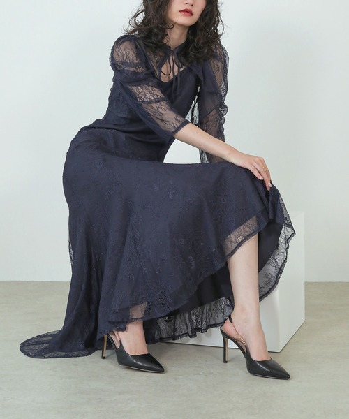 Kana ドレス 3way レースボレロセット フレア パーティー ドレス 2点