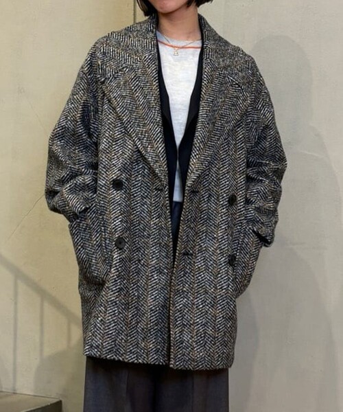 MACPHEE（マカフィー） ダッフルコート コート へリンボンスライバー