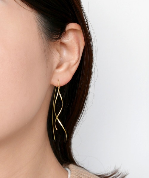 VENDOME AOYAMA（ヴァンドーム青山） ピアス K10YG ウェーブロング