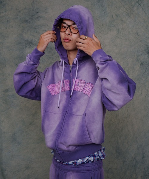 ROOP TOKYO パーカー WOKE EDGE/ウォークエッジ Faded Embroidery Zip