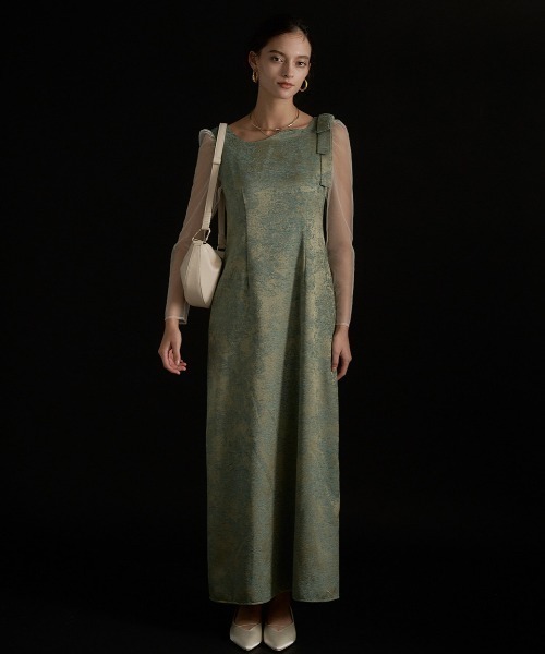 LE'RURE ドレス Shoulder ribbon jacquard dress : ZOZOTOWN Yahoo!店