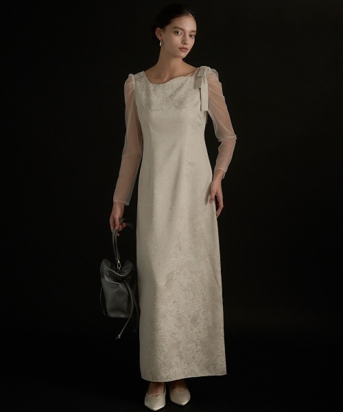 LE'RURE ドレス Shoulder ribbon jacquard dress : ZOZOTOWN Yahoo!店