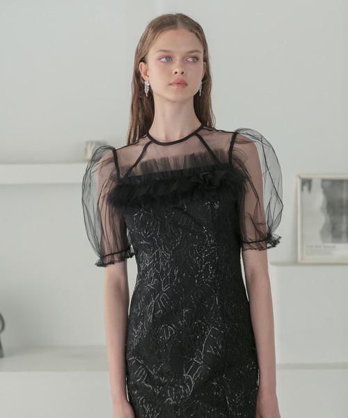 Leja（レジャ） ドレス 「LEJA」チュールフラワースパンコールIライン