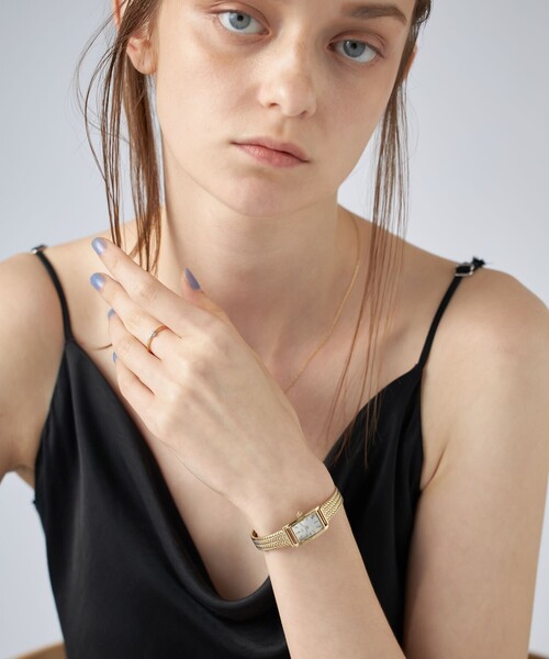 ete（エテ） 腕時計 ダイヤモンド レクタングルフェイス メッシュ