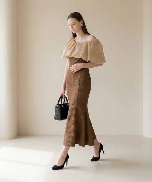 Leja（レジャ） ドレス 「LEJA」2WAYオフショルダーパフスリーブ