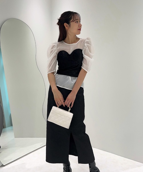 Leja（レジャ） ドレス 「LEJA」スパンコール刺繍ビジューボタンフレア