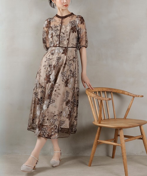 美品】kana レースバックオープンティアドロップワンピース M