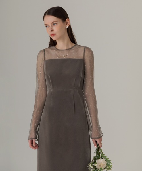 Leja（レジャ） ドレス 「LEJA」2WAYリボンビスチェドットストーン