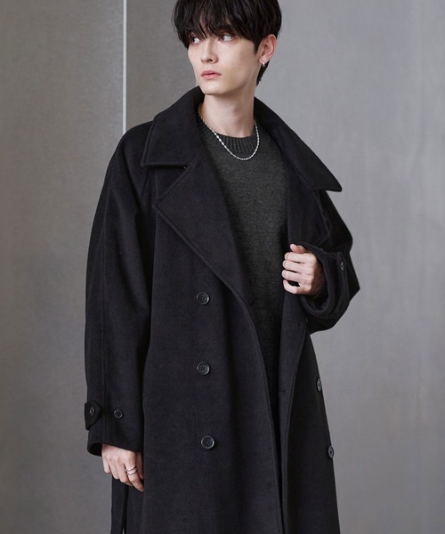 チェスターコート コート ウール混メルトンダブルチェスターコート
