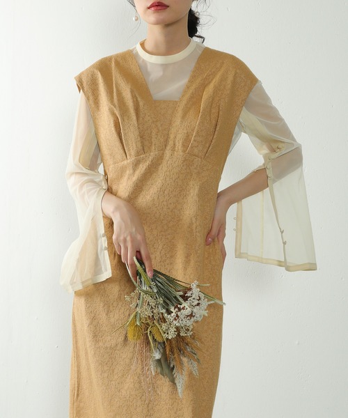 Kana ドレス ジャガード ワンピース チュール トップス セット