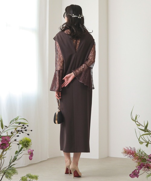 Kana ドレス ベルスリーブ スリット 2way ワンピース デイリー