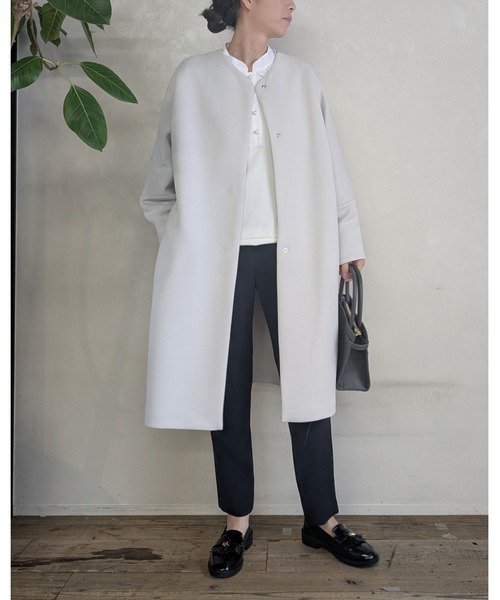 Sono（ソーノ） ノーカラーコート コート 日本製/UVカット/蓄熱/2WAY